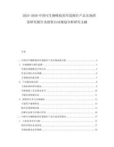 2025-2030中國可生物吸收的耳道探針產品市場供需研究報告及投資啟動規(guī)劃分析研究文獻