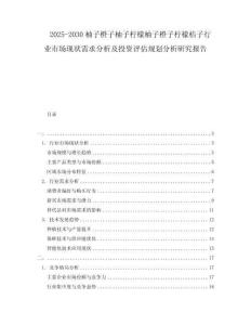 2025-2030柚子橙子柚子檸檬柚子橙子檸檬桔子行業(yè)市場現(xiàn)狀需求分析及投資評估規(guī)劃分析研究報告