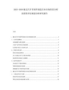 2025-2030捷克汽車(chē)零部件制造行業(yè)市場(chǎng)供需分析及投資評(píng)估規(guī)劃分析研究報(bào)告