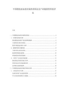 中國漂洗添加劑市場供需狀況及產(chǎn)業(yè)鏈投資價值評估