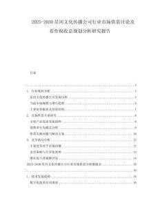 2025-2030星河文化傳播公司行業(yè)市場(chǎng)供需討論及著作權(quán)收益規(guī)劃分析研究報(bào)告