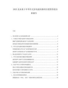 2025及未來5年單針式雷電接閃器項目投資價值分析報告