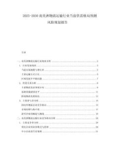 2025-2030南美洲物流運輸行業(yè)當(dāng)前供需格局預(yù)測風(fēng)險規(guī)劃報告