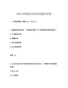 2025年稅收實務考試試題及答案