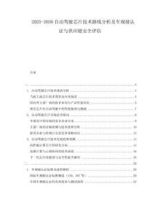 2025-2030自動(dòng)駕駛芯片技術(shù)路線分析及車規(guī)級(jí)認(rèn)證與供應(yīng)鏈安全評(píng)估