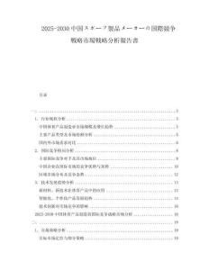 2025-2030中國スポーツ製品メーカーの國際競爭戦略市場戦略分析報告書