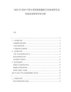 2025至2030中國(guó)小型鉸接裝載機(jī)行業(yè)深度研究及發(fā)展前景投資評(píng)估分析