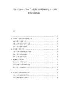 2025-2030中國電子支付行業(yè)應(yīng)用現(xiàn)狀與未來發(fā)展趨勢預(yù)測資料