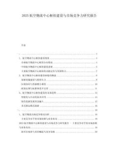 2025航空物流中心樞紐建設(shè)與市場競爭力研究報告