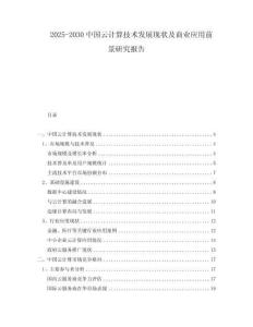 2025-2030中國云計算技術發(fā)展現狀及商業(yè)應用前景研究報告