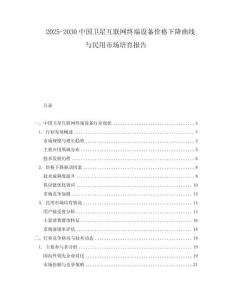 2025-2030中國衛(wèi)星互聯(lián)網(wǎng)終端設備價格下降曲線與民用市場培育報告