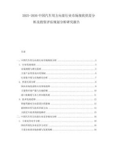 2025-2030中國汽車用方向盤行業(yè)市場現(xiàn)狀供需分析及投資評估規(guī)劃分析研究報告