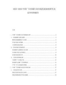 2025-2030中國廣告?zhèn)髅叫袠I(yè)市場發(fā)展深度研究及競爭形勢報告