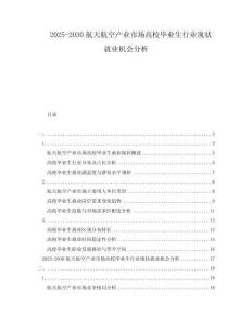 2025-2030航天航空產(chǎn)業(yè)市場(chǎng)高校畢業(yè)生行業(yè)現(xiàn)狀就業(yè)機(jī)會(huì)分析