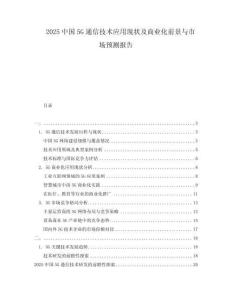 2025中國5G通信技術(shù)應(yīng)用現(xiàn)狀及商業(yè)化前景與市場預(yù)測報告