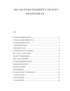 2025-2030華東地區(qū)新基建投資重點(diǎn)與數(shù)字經(jīng)濟(jì)產(chǎn)業(yè)格局優(yōu)化措施方案