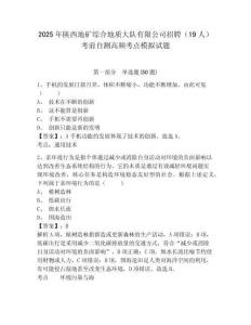 2025年陜西地礦綜合地質(zhì)大隊(duì)有限公司招聘（19人）考前自測(cè)高頻考點(diǎn)模擬試題及答案詳解（新）