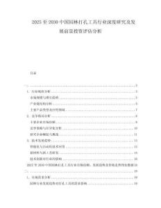 2025至2030中國園林打孔工具行業(yè)深度研究及發(fā)展前景投資評估分析