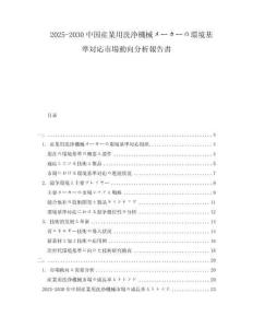 2025-2030中國(guó)産業(yè)用洗浄機(jī)械メーカーの環(huán)境基準(zhǔn)対応市場(chǎng)動(dòng)向分析報(bào)告書(shū)