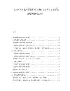 2025-2030航海船舶行業(yè)市場供需分析及投資評估規(guī)劃分析研究報告