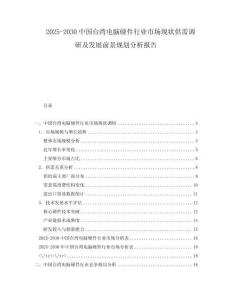 2025-2030中國臺灣電腦硬件行業(yè)市場現(xiàn)狀供需調(diào)研及發(fā)展前景規(guī)劃分析報告