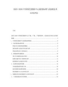 2025-2030中國綠色數(shù)據(jù)中心能效標準與低碳技術(shù)應用評估