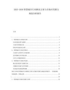 2025-2030智慧城市行業(yè)解決方案與市場應用潛力規(guī)劃分析報告