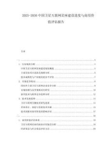 2025-2030中國(guó)衛(wèi)星互聯(lián)網(wǎng)星座建設(shè)進(jìn)度與商用價(jià)值評(píng)估報(bào)告