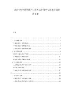 2025-2030高科技產(chǎn)業(yè)資本運(yùn)作效率與成本控制指南手冊