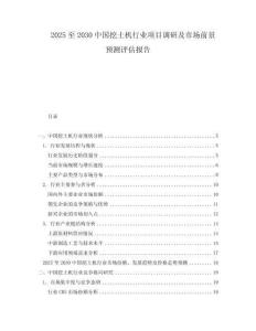 2025至2030中國挖土機行業(yè)項目調(diào)研及市場前景預(yù)測評估報告