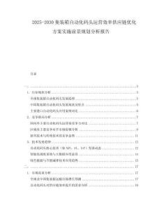 2025-2030集裝箱自動化碼頭運營效率供應(yīng)鏈優(yōu)化方案實施前景規(guī)劃分析報告