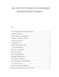 2025-2030中國半導(dǎo)體存儲芯片行業(yè)市場需求現(xiàn)狀分析及投資評估發(fā)展方向規(guī)劃報告