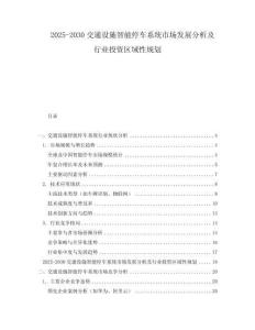 2025-2030交通設施智能停車系統市場發(fā)展分析及行業(yè)投資區(qū)域性規(guī)劃
