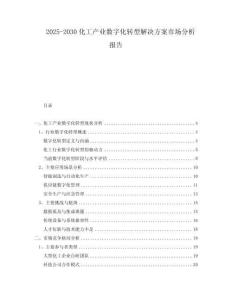 2025-2030化工產業(yè)數字化轉型解決方案市場分析報告