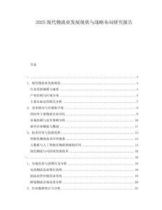 2025現(xiàn)代物流業(yè)發(fā)展現(xiàn)狀與戰(zhàn)略布局研究報告