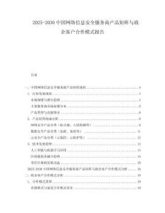 2025-2030中國網(wǎng)絡(luò)信息安全服務(wù)商產(chǎn)品矩陣與政企客戶合作模式報(bào)告