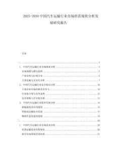 2025-2030中國(guó)汽車(chē)運(yùn)輸行業(yè)市場(chǎng)供需現(xiàn)狀分析發(fā)展研究報(bào)告