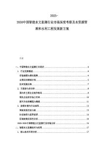 2025-2030中國智能水文監(jiān)測行業(yè)市場深度考察及水資源管理和水利工程發(fā)展新方案