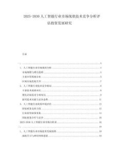 2025-2030人工智能行業(yè)市場(chǎng)現(xiàn)狀技術(shù)競(jìng)爭(zhēng)分析評(píng)估投資發(fā)展研究