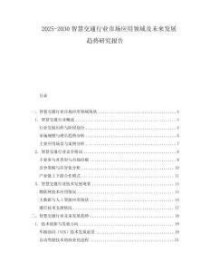 2025-2030智慧交通行業(yè)市場(chǎng)應(yīng)用領(lǐng)域及未來(lái)發(fā)展趨勢(shì)研究報(bào)告