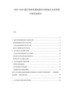 2025-2030通信基礎(chǔ)設(shè)施線路布局規(guī)劃及未來網(wǎng)絡(luò)升級發(fā)展報告