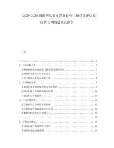 2025-2030田螺西歐商業(yè)咨詢行業(yè)市場(chǎng)供需評(píng)估及投資長(zhǎng)期規(guī)劃重點(diǎn)報(bào)告