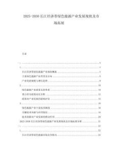 2025-2030長(zhǎng)江經(jīng)濟(jì)帶綠色能源產(chǎn)業(yè)發(fā)展現(xiàn)狀及市場(chǎng)拓展