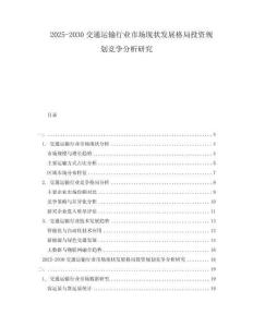 2025-2030交通運(yùn)輸行業(yè)市場現(xiàn)狀發(fā)展格局投資規(guī)劃競爭分析研究