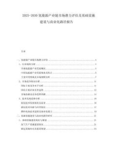 2025-2030氫能源產(chǎn)業(yè)鏈市場潛力評估及基礎(chǔ)設(shè)施建設(shè)與商業(yè)化路徑報告