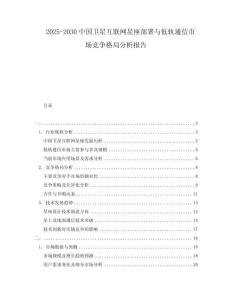 2025-2030中國衛(wèi)星互聯(lián)網(wǎng)星座部署與低軌通信市場(chǎng)競爭格局分析報(bào)告