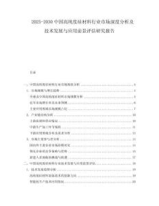 2025-2030中國高純度硅材料行業(yè)市場(chǎng)深度分析及技術(shù)發(fā)展與應(yīng)用前景評(píng)估研究報(bào)告