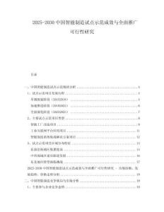 2025-2030中國智能制造試點(diǎn)示范成效與全面推廣可行性研究