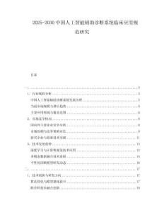 2025-2030中國人工智能輔助診斷系統(tǒng)臨床應(yīng)用規(guī)范研究