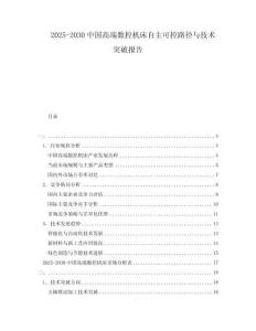 2025-2030中國高端數(shù)控機床自主可控路徑與技術突破報告